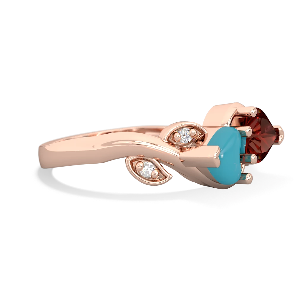 Turquoise Floral Elegance 14K Rose Gold ring R5790