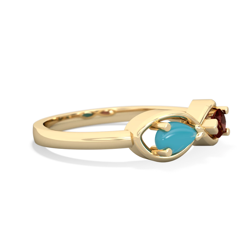 Turquoise Infinity 14K Yellow Gold ring R5050