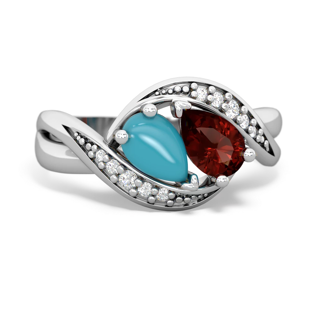 Turquoise Summer Winds 14K White Gold ring R5342