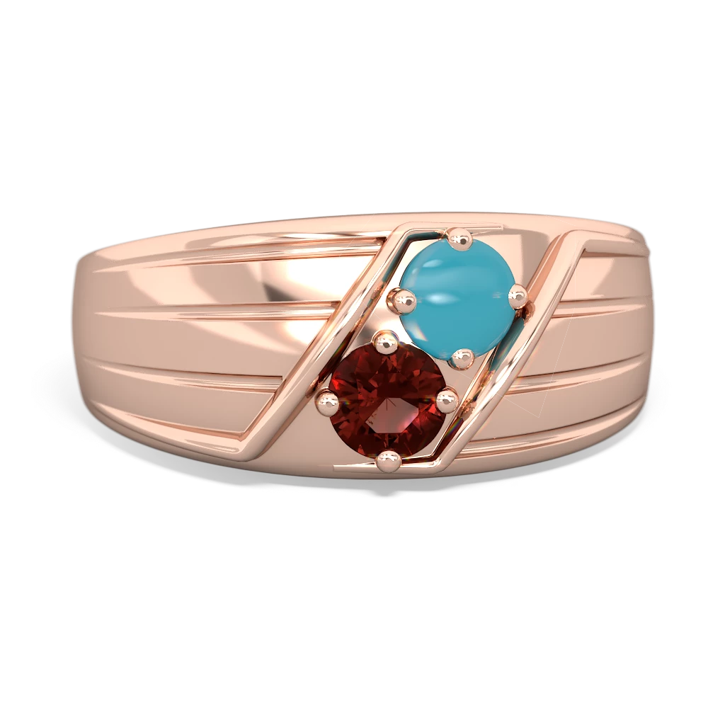 Turquoise Men's Streamline 14K Rose Gold ring R0460