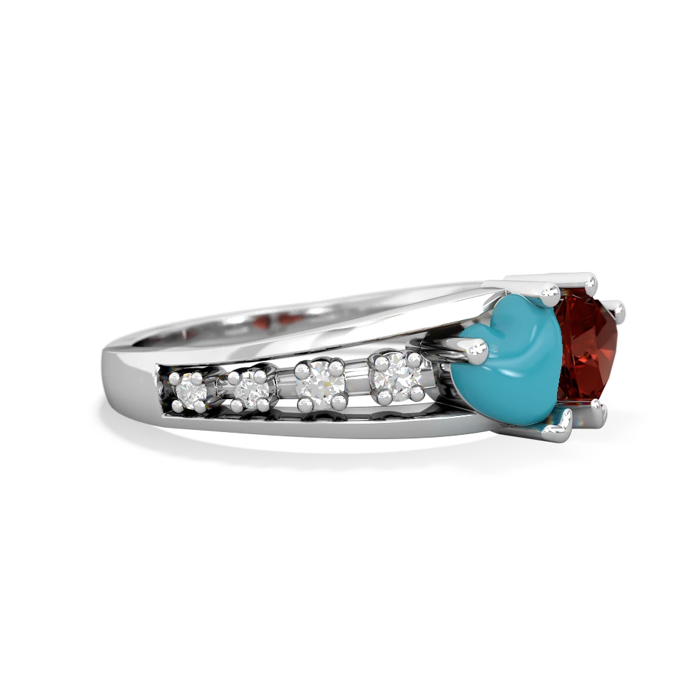 Turquoise Heart To Heart 14K White Gold ring R3342