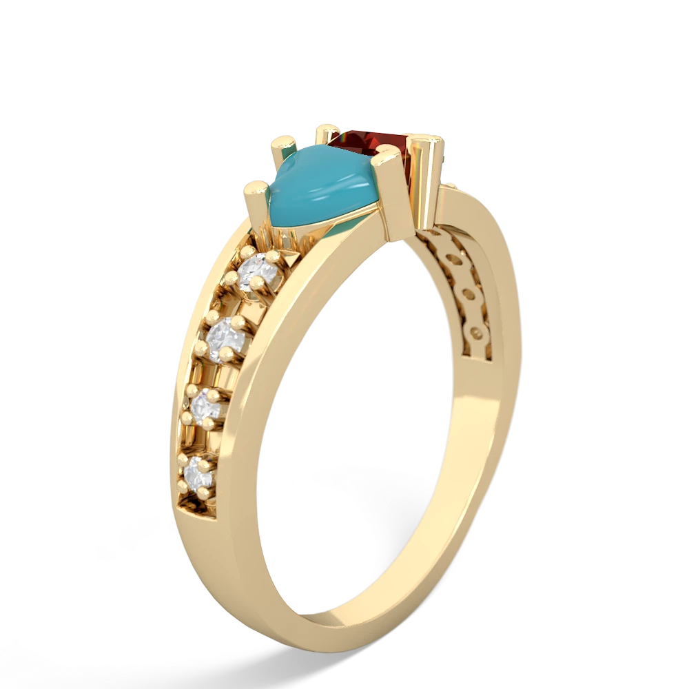 Turquoise Heart To Heart 14K Yellow Gold ring R3342