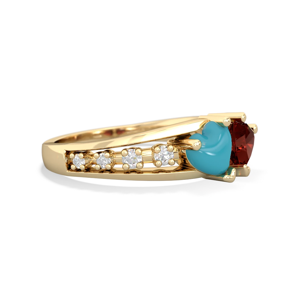 Turquoise Heart To Heart 14K Yellow Gold ring R3342