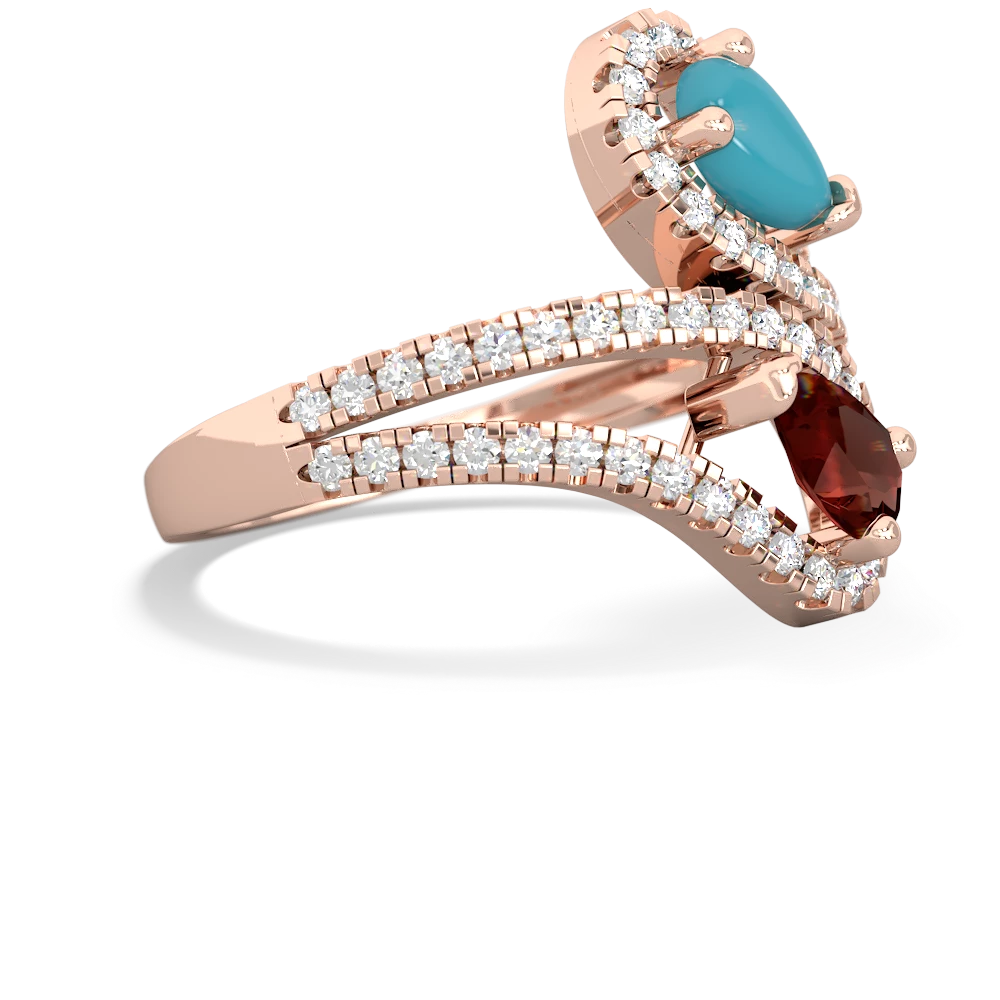 Turquoise Diamond Dazzler 14K Rose Gold ring R3000