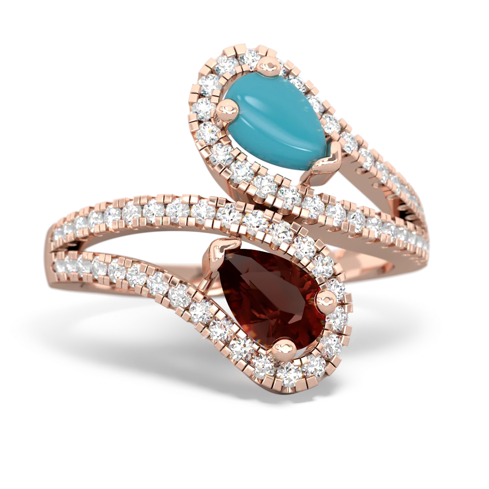 Turquoise Diamond Dazzler 14K Rose Gold ring R3000