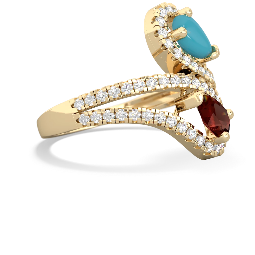 Turquoise Diamond Dazzler 14K Yellow Gold ring R3000