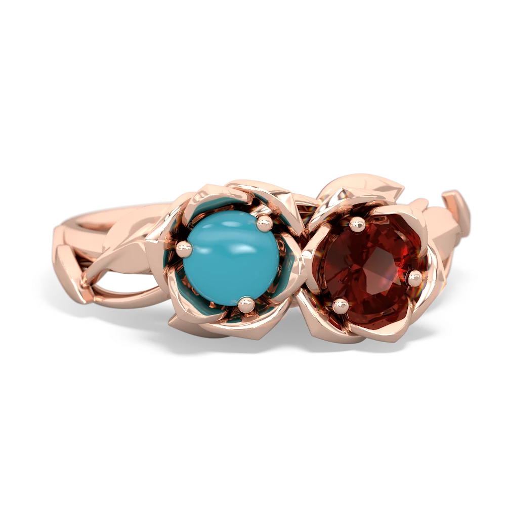 Turquoise Rose Garden 14K Rose Gold ring R5510