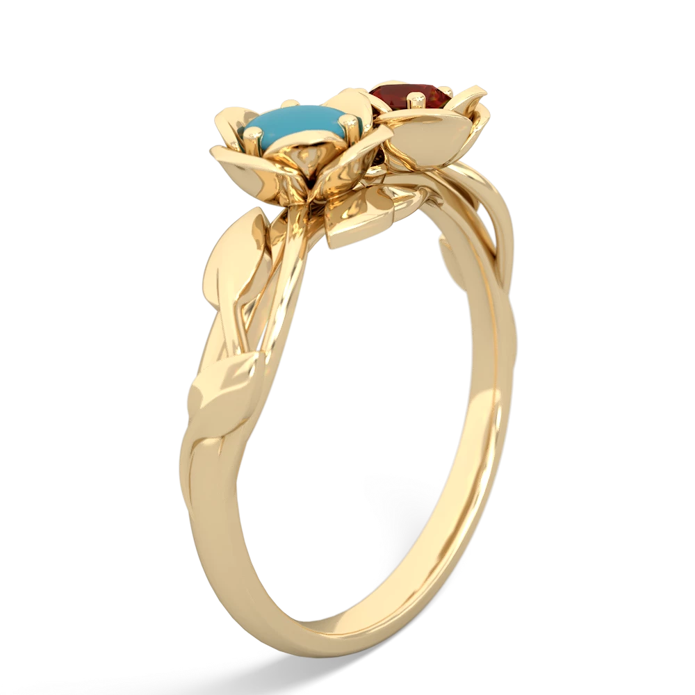 Turquoise Rose Garden 14K Yellow Gold ring R5510