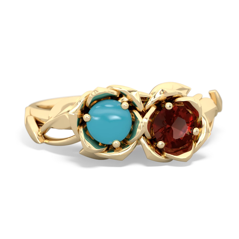 Turquoise Rose Garden 14K Yellow Gold ring R5510