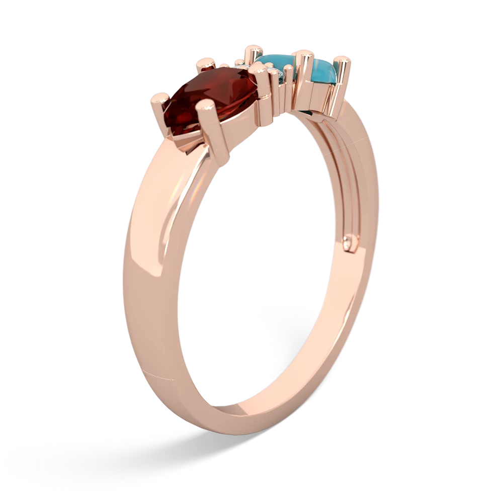 Turquoise Pear Bowtie 14K Rose Gold ring R0865