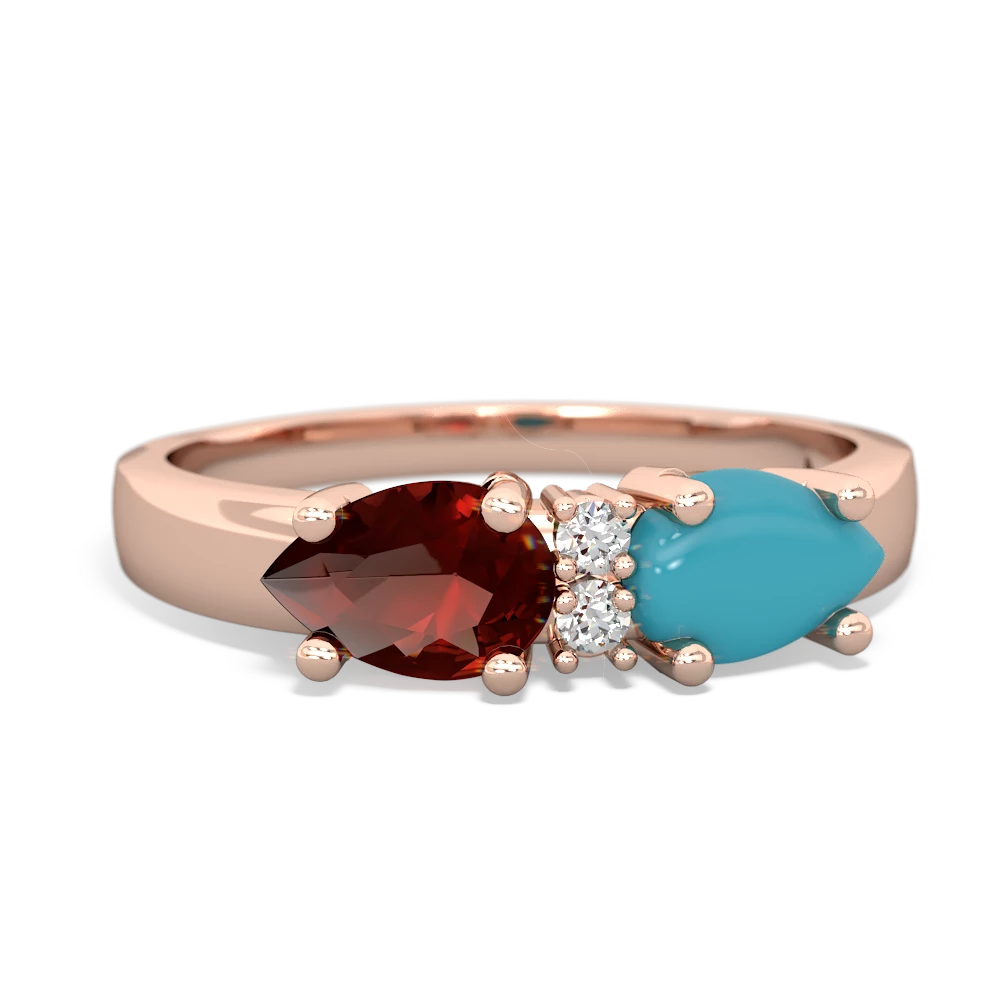 Turquoise Pear Bowtie 14K Rose Gold ring R0865