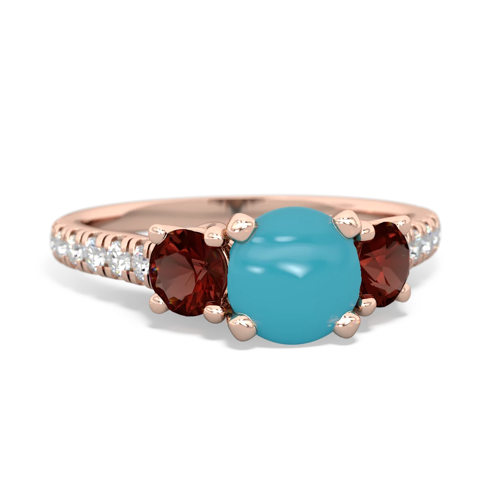 Turquoise Pave Trellis 14K Rose Gold ring R5500