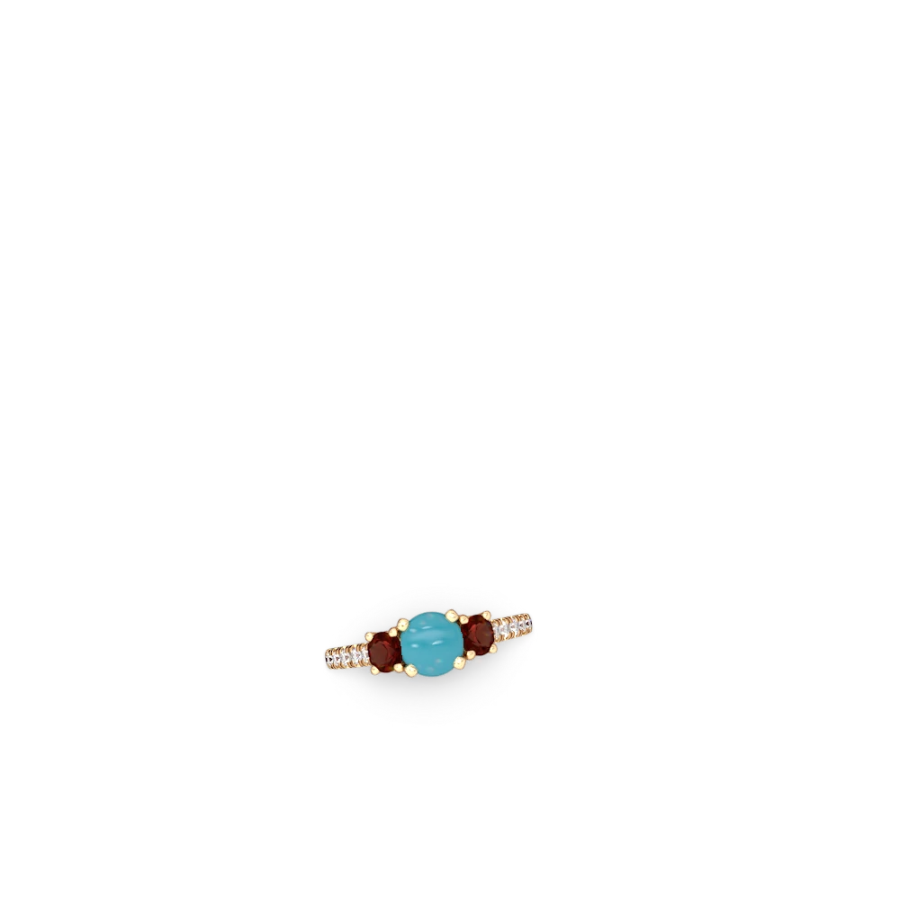 Turquoise Pave Trellis 14K Yellow Gold ring R5500