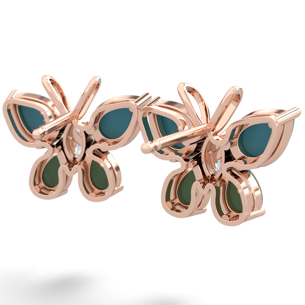 Turquoise Butterfly 14K Rose Gold earrings E2215