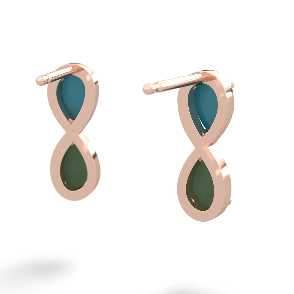 Turquoise Infinity 14K Rose Gold earrings E5050