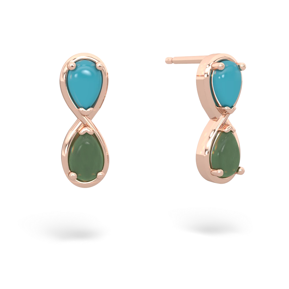 Turquoise Infinity 14K Rose Gold earrings E5050