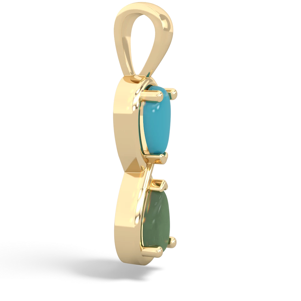 Turquoise Infinity 14K Yellow Gold pendant P5050
