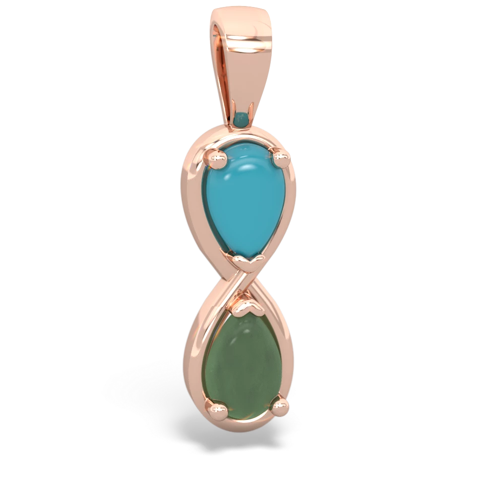 Turquoise Infinity 14K Rose Gold pendant P5050