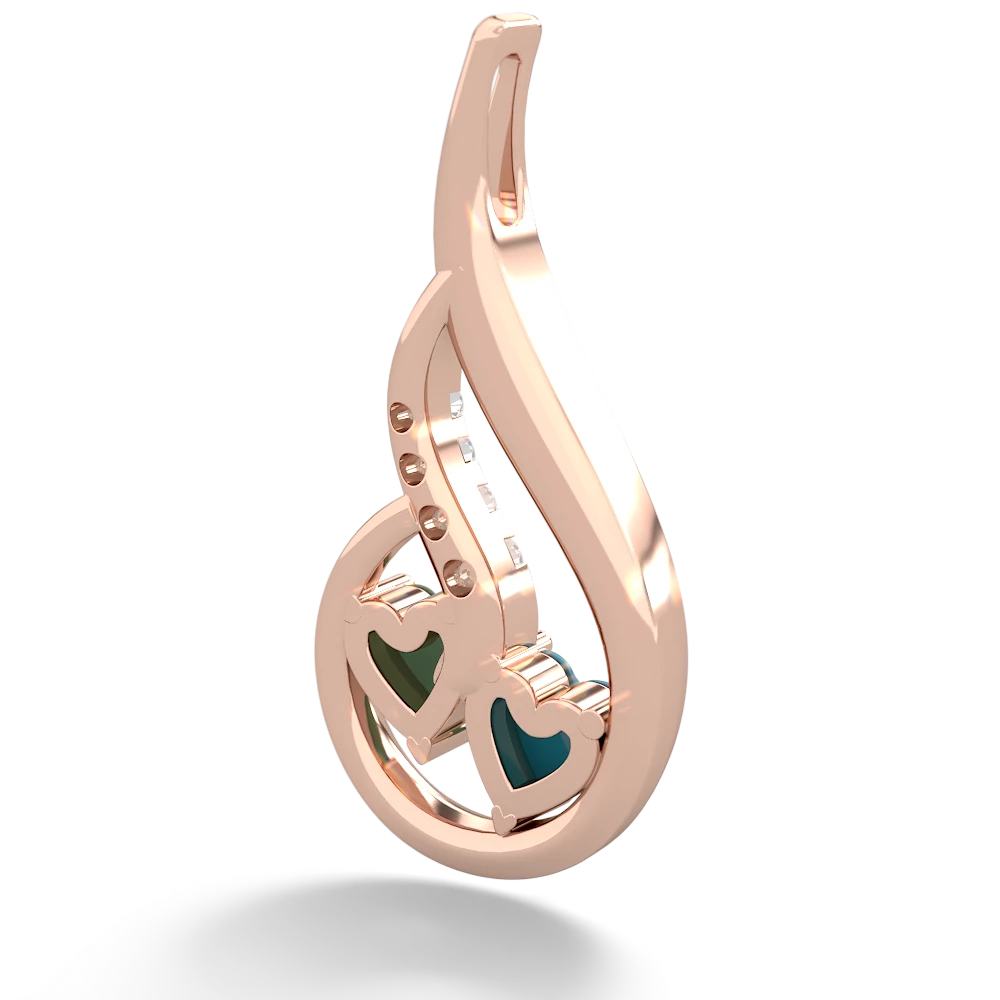 Turquoise Keepsake Curves 14K Rose Gold pendant P5450