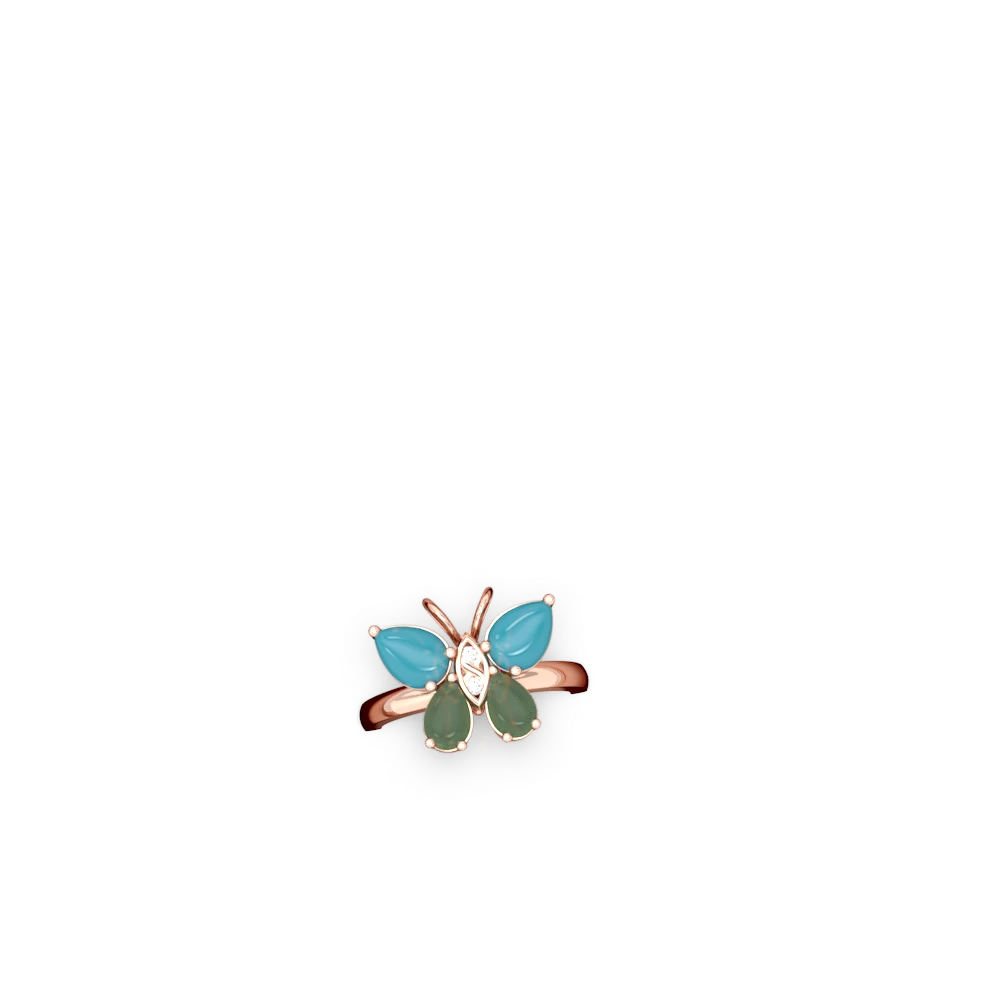 Turquoise Butterfly 14K Rose Gold ring R2215