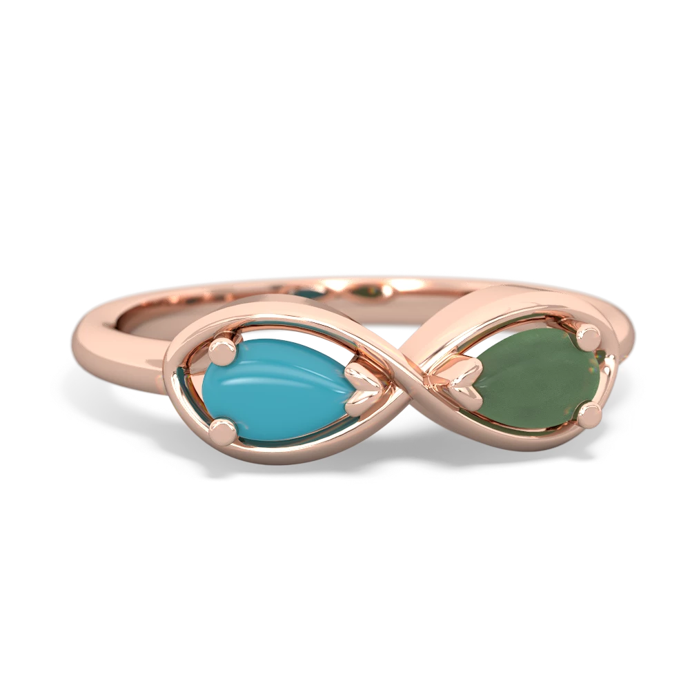 Turquoise Infinity 14K Rose Gold ring R5050