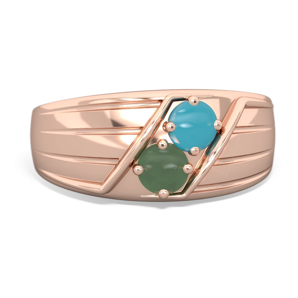 Turquoise Men's Streamline 14K Rose Gold ring R0460