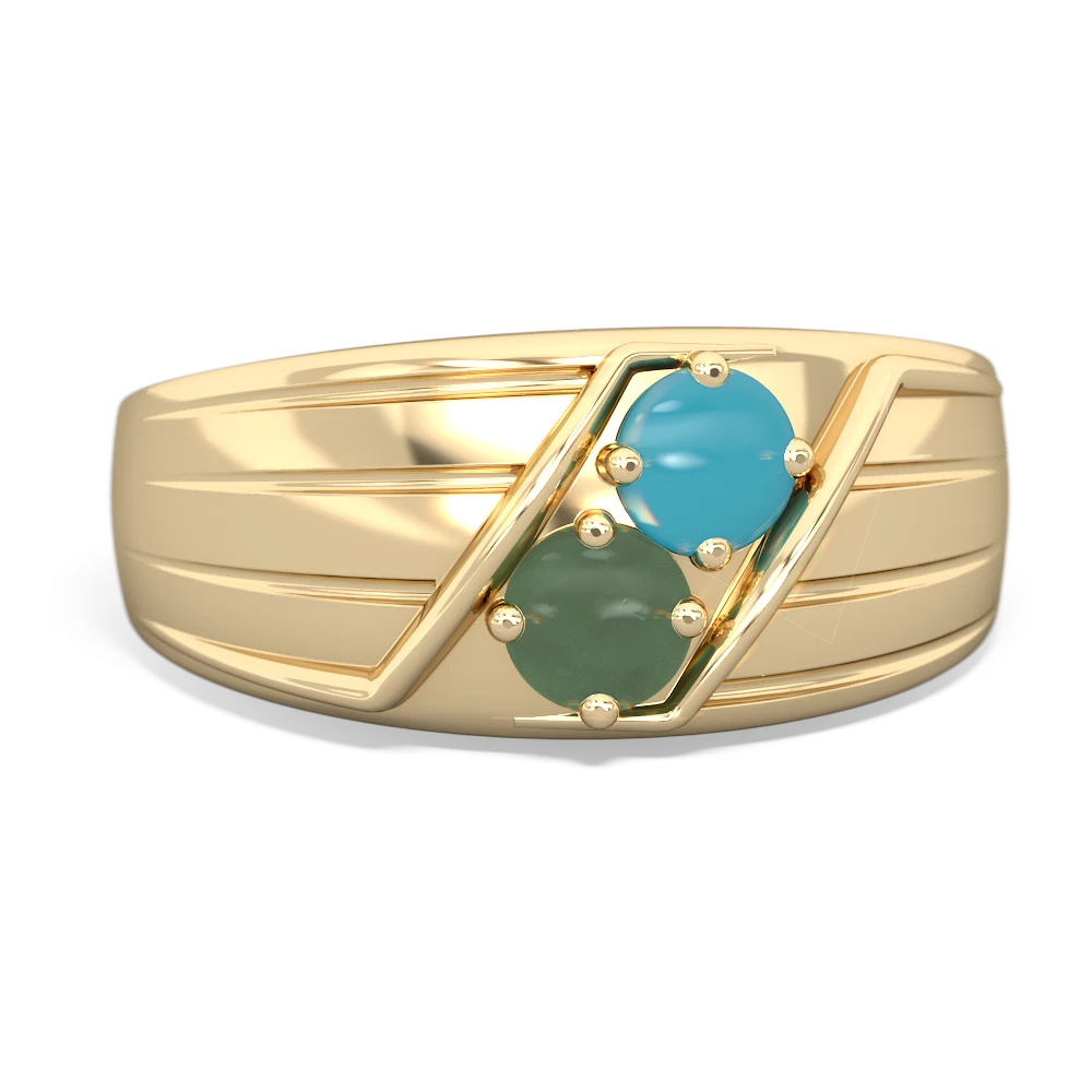 Turquoise Men's Streamline 14K Yellow Gold ring R0460