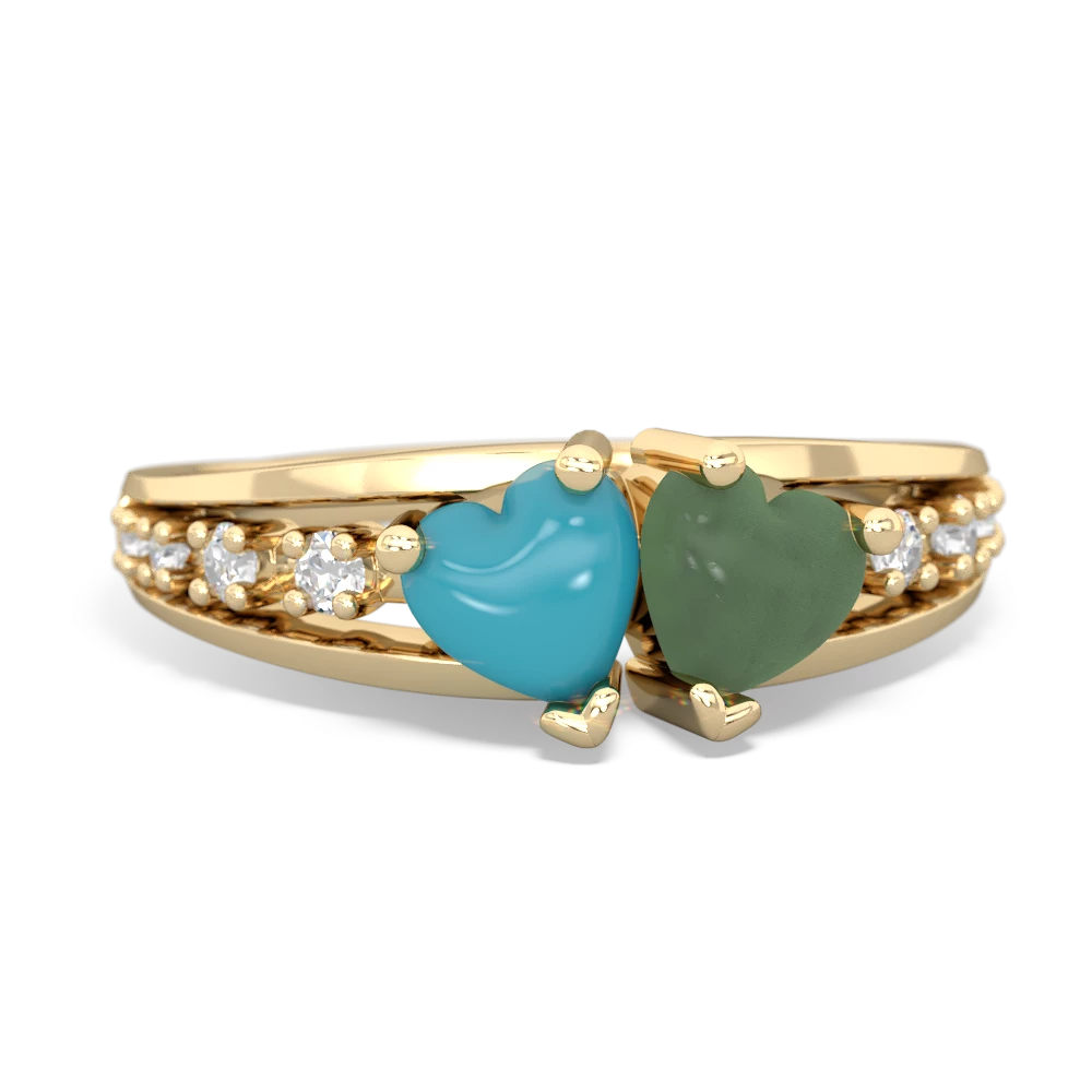 Turquoise Heart To Heart 14K Yellow Gold ring R3342