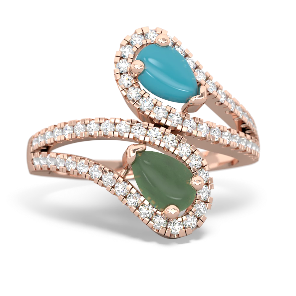 Turquoise Diamond Dazzler 14K Rose Gold ring R3000