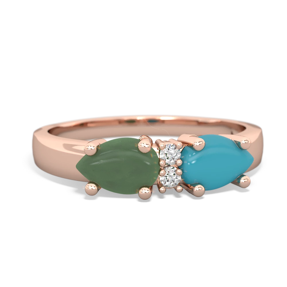 Turquoise Pear Bowtie 14K Rose Gold ring R0865