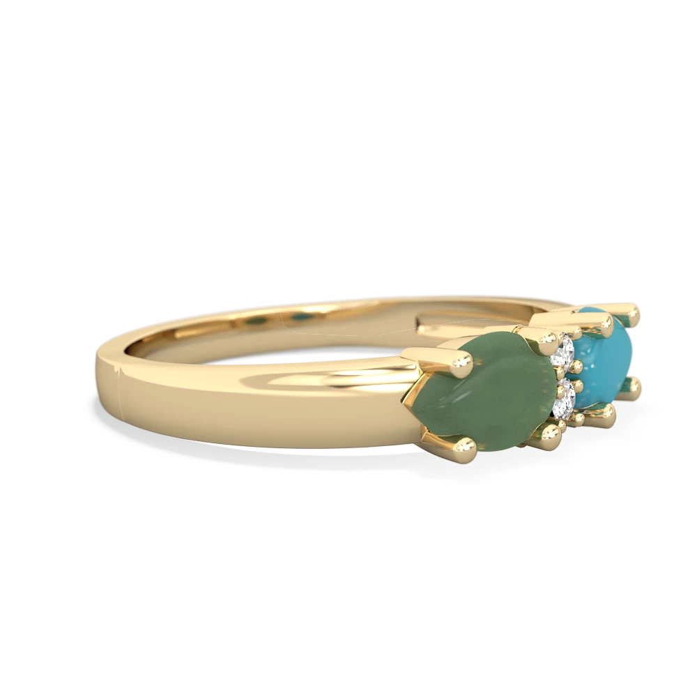 Turquoise Pear Bowtie 14K Yellow Gold ring R0865