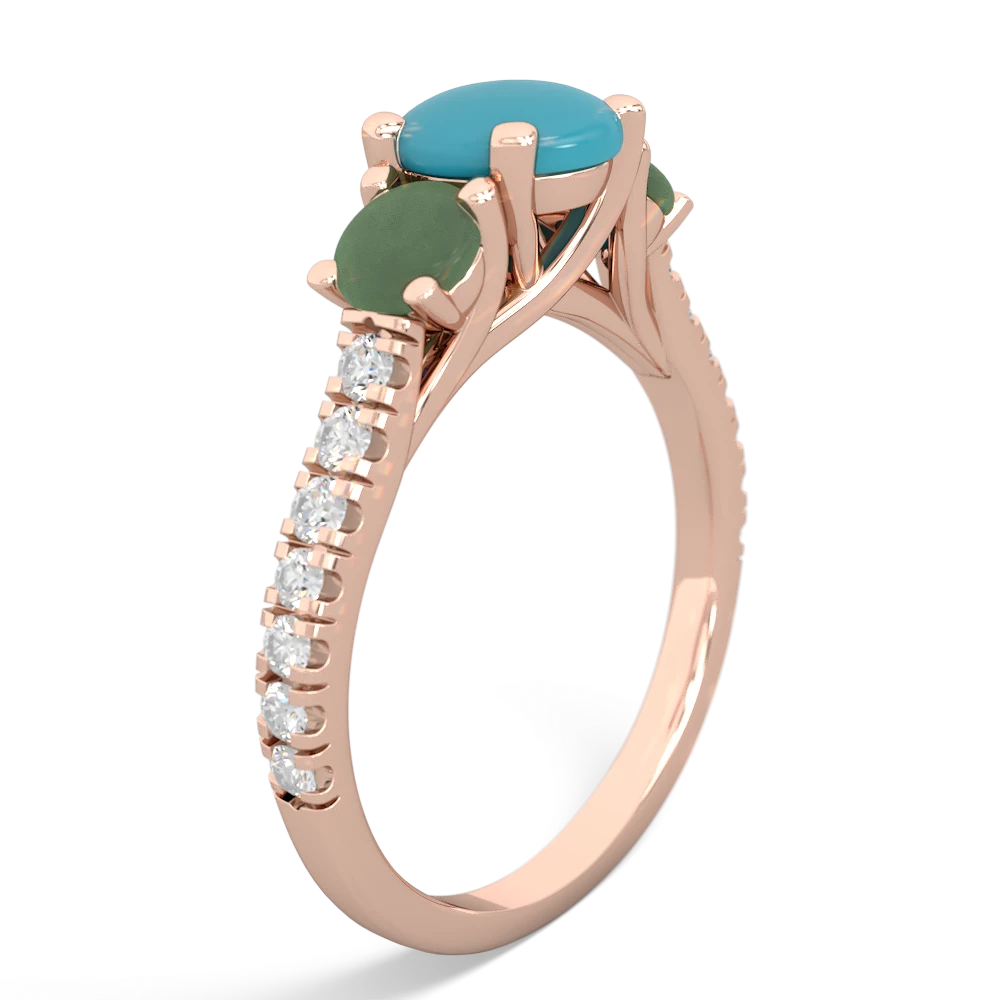 Turquoise Pave Trellis 14K Rose Gold ring R5500