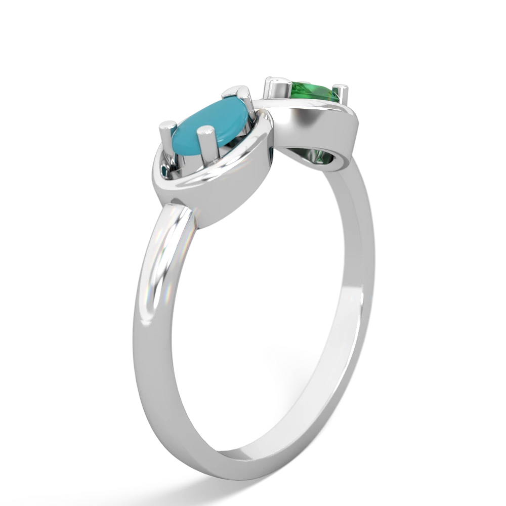 Turquoise Infinity 14K White Gold ring R5050