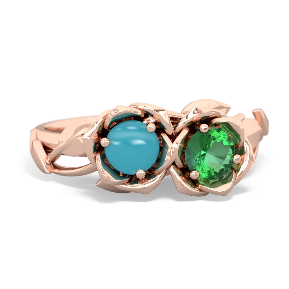 Turquoise Rose Garden 14K Rose Gold ring R5510