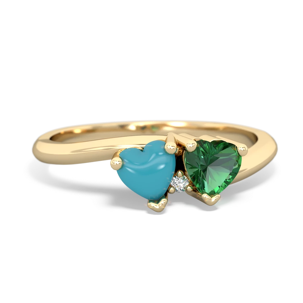 Turquoise Sweethearts 14K Yellow Gold ring R5260