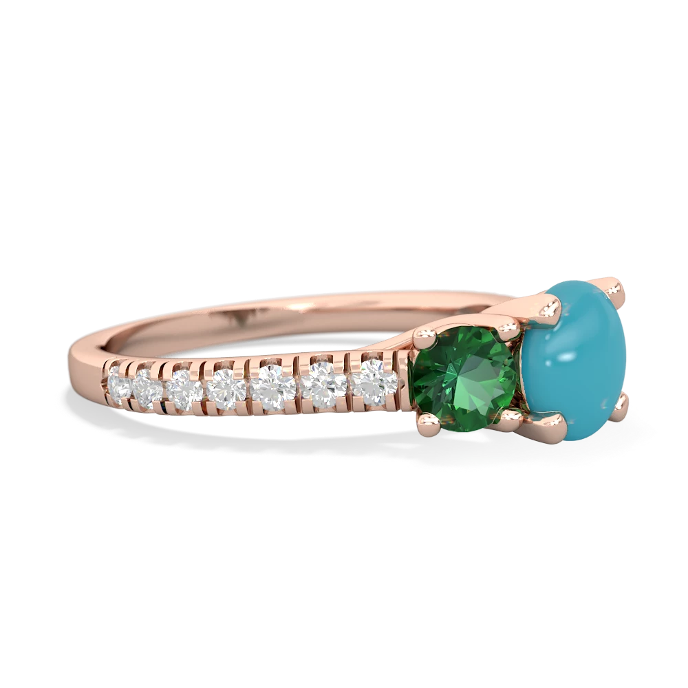 Turquoise Pave Trellis 14K Rose Gold ring R5500