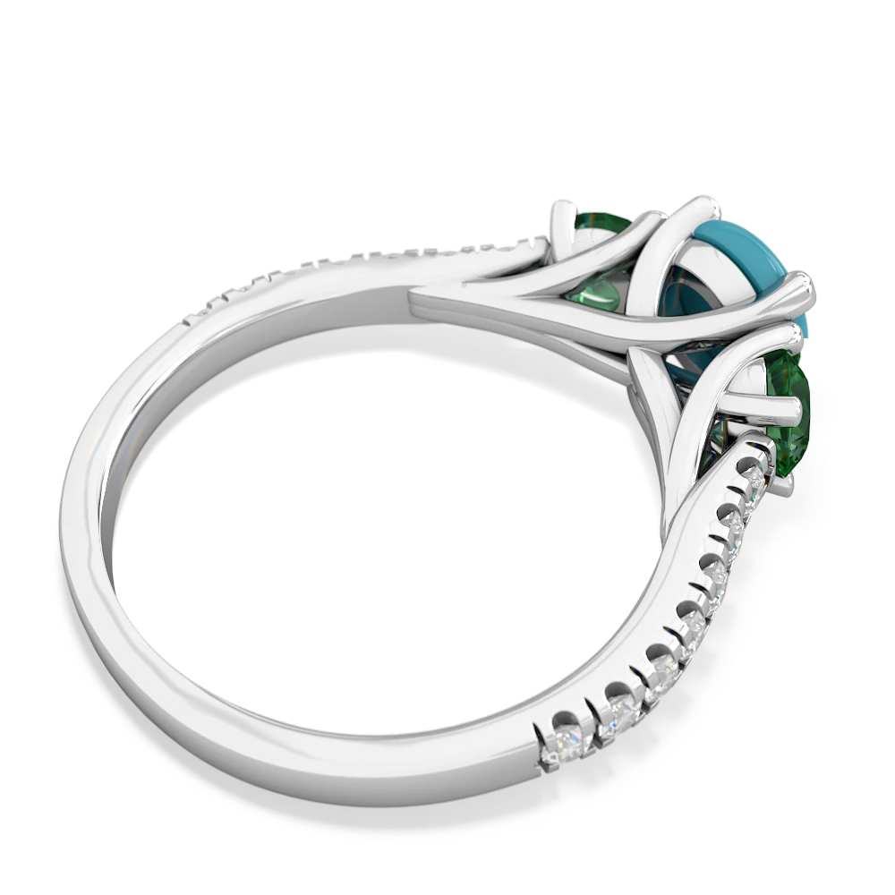 Turquoise Pave Trellis 14K White Gold ring R5500