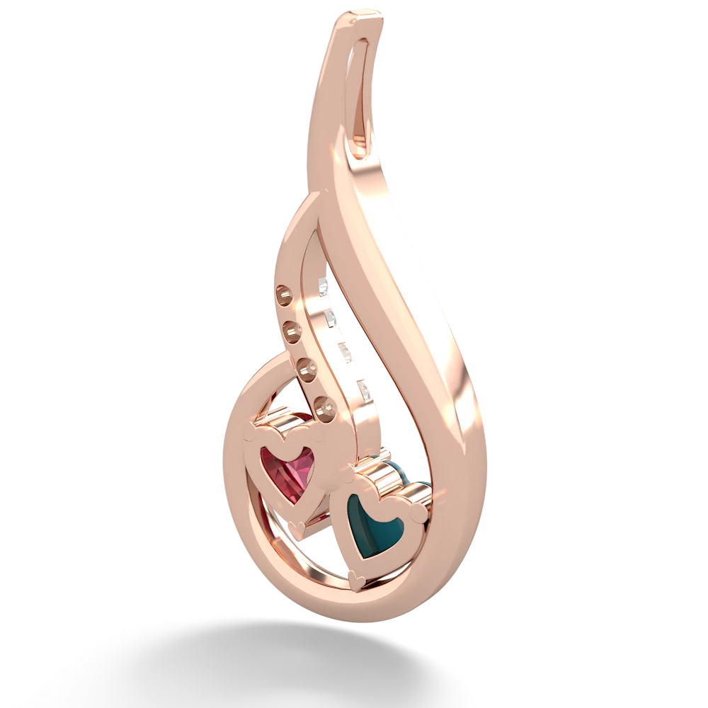 Turquoise Keepsake Curves 14K Rose Gold pendant P5450