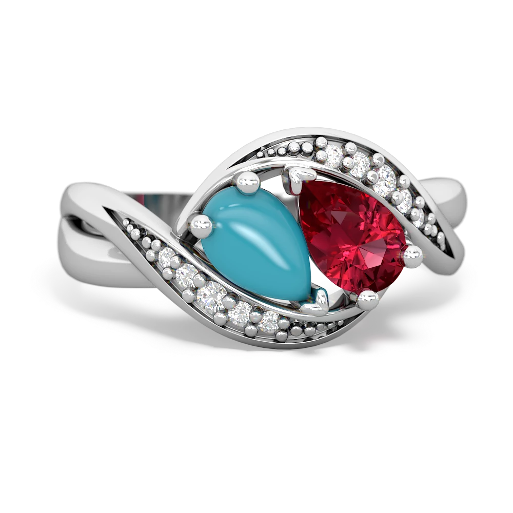 Turquoise Summer Winds 14K White Gold ring R5342