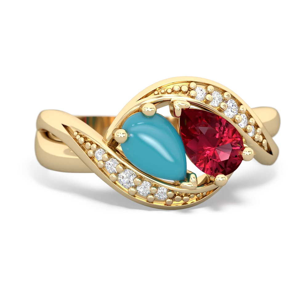 Turquoise Summer Winds 14K Yellow Gold ring R5342