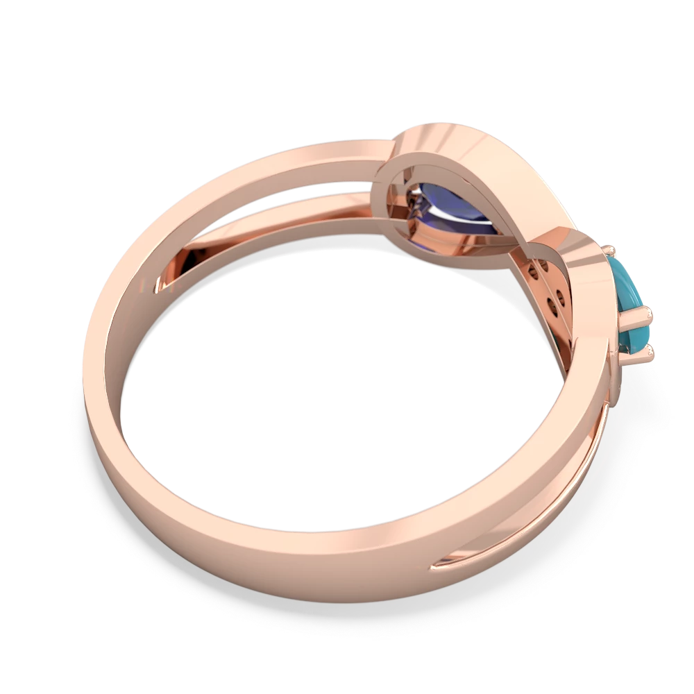 Turquoise Diamond Infinity 14K Rose Gold ring R5390