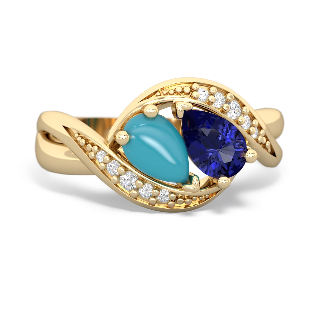 Turquoise Summer Winds 14K Yellow Gold ring R5342