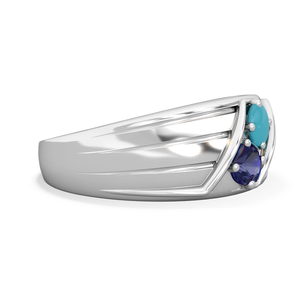 Turquoise Men's Streamline 14K White Gold ring R0460