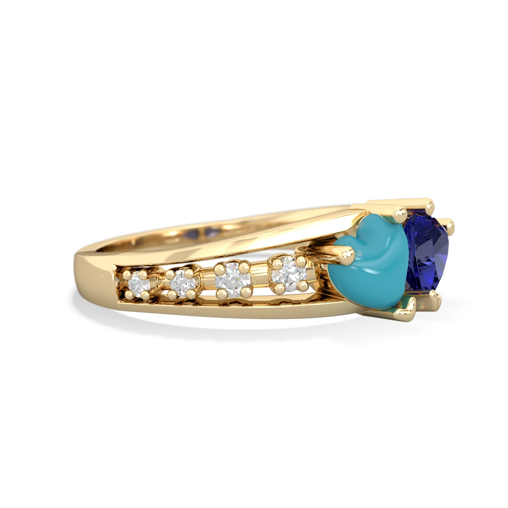 Turquoise Heart To Heart 14K Yellow Gold ring R3342