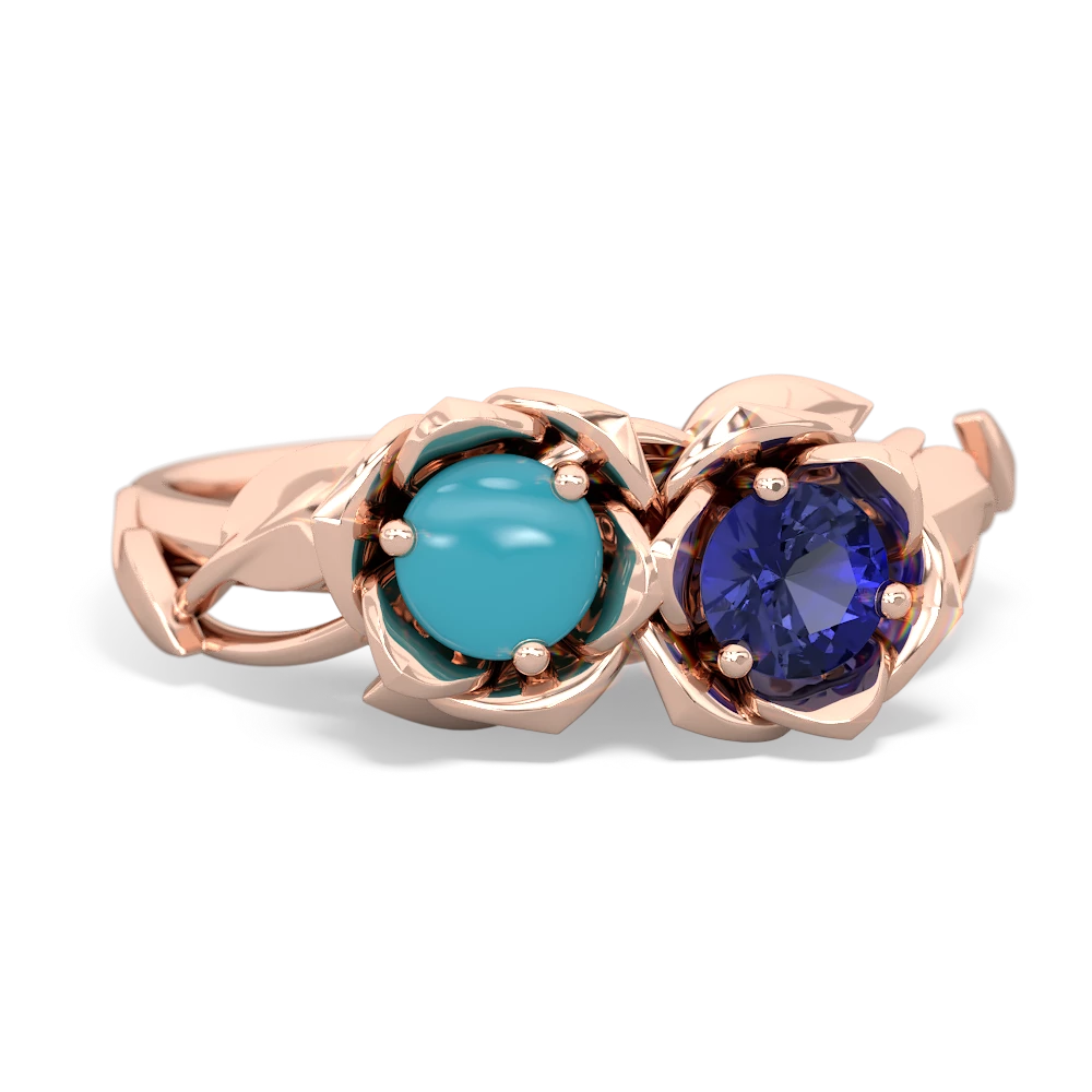 Turquoise Rose Garden 14K Rose Gold ring R5510