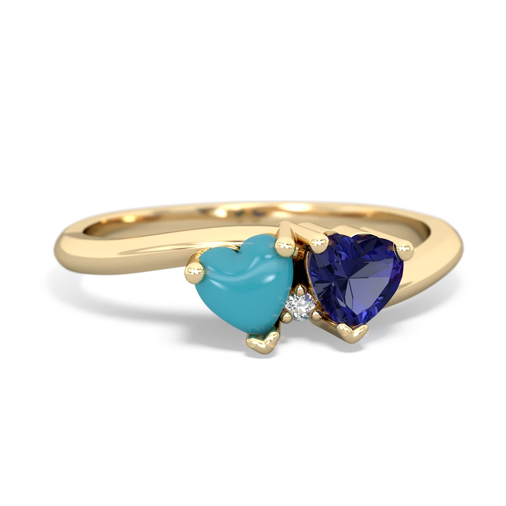 Turquoise Sweethearts 14K Yellow Gold ring R5260