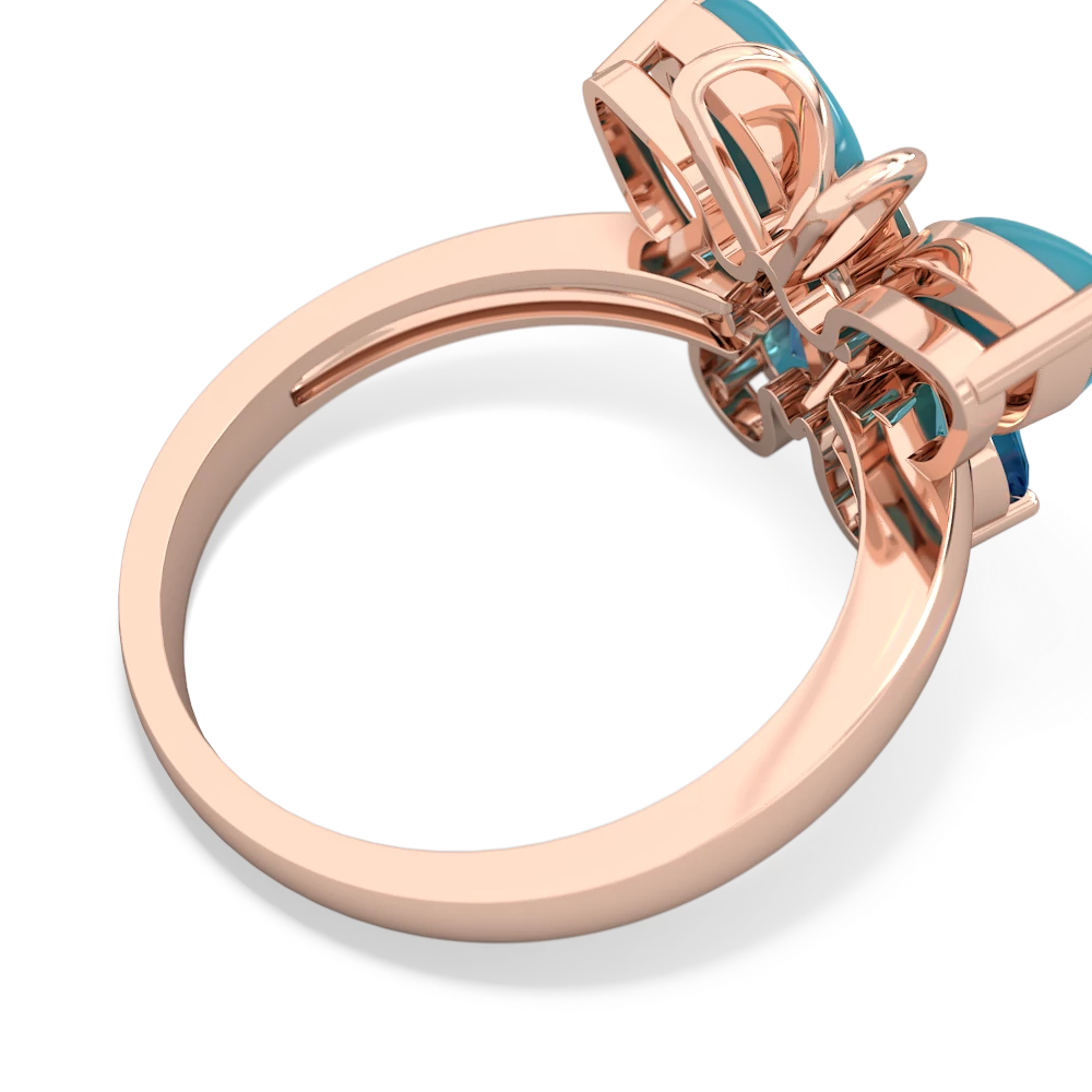 Turquoise Butterfly 14K Rose Gold ring R2215