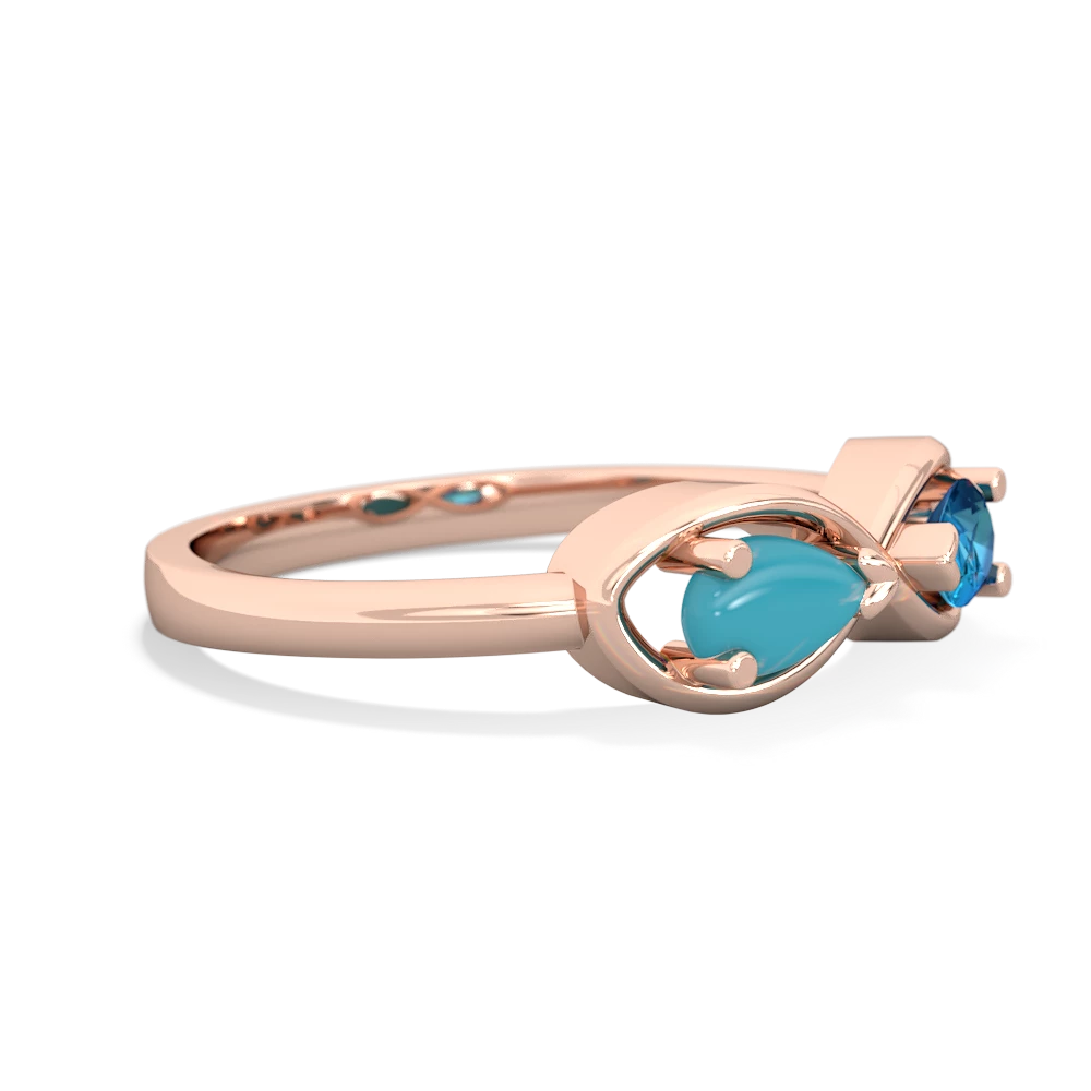 Turquoise Infinity 14K Rose Gold ring R5050