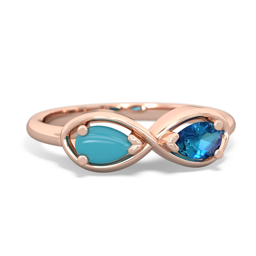 Turquoise Infinity 14K Rose Gold ring R5050