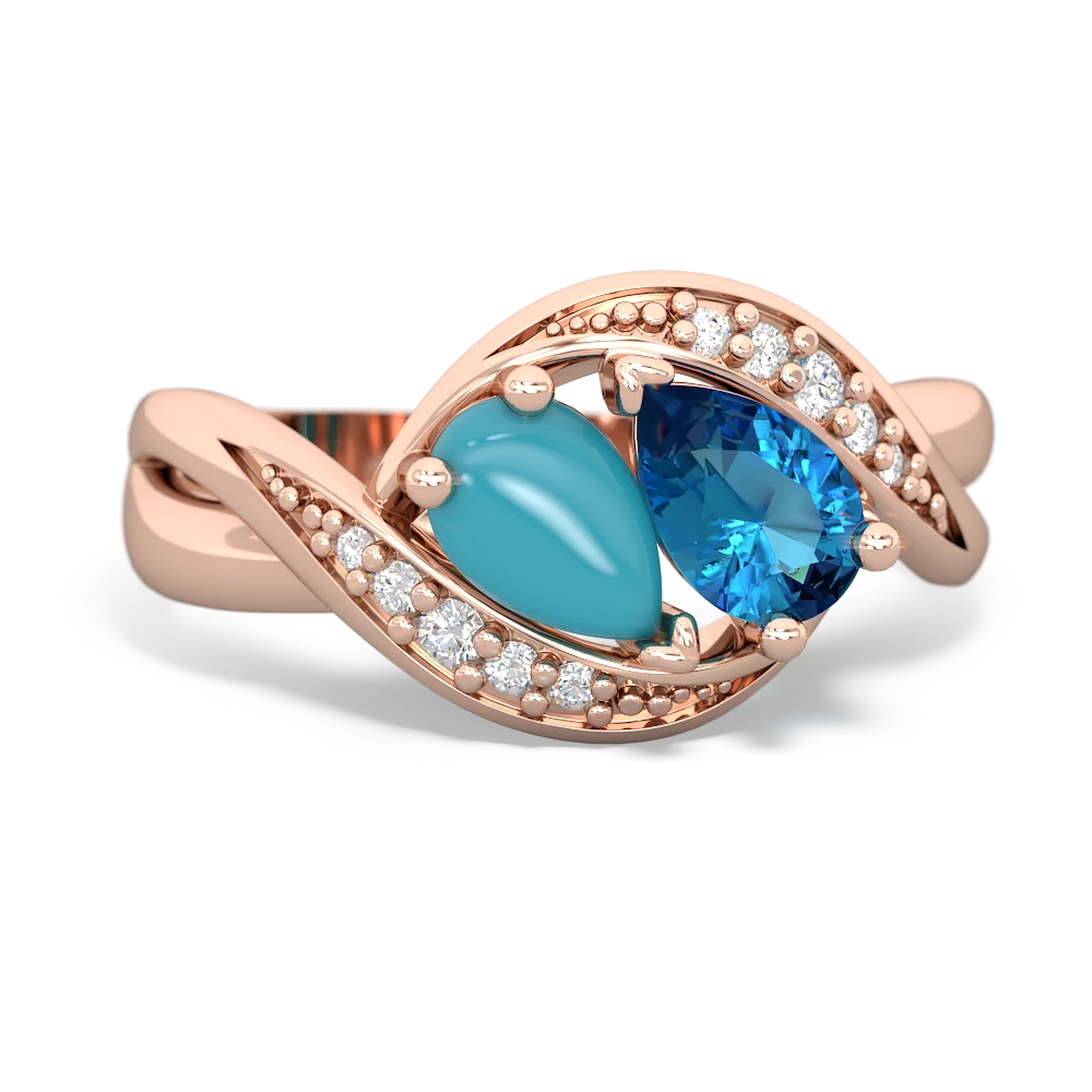 Turquoise Summer Winds 14K Rose Gold ring R5342